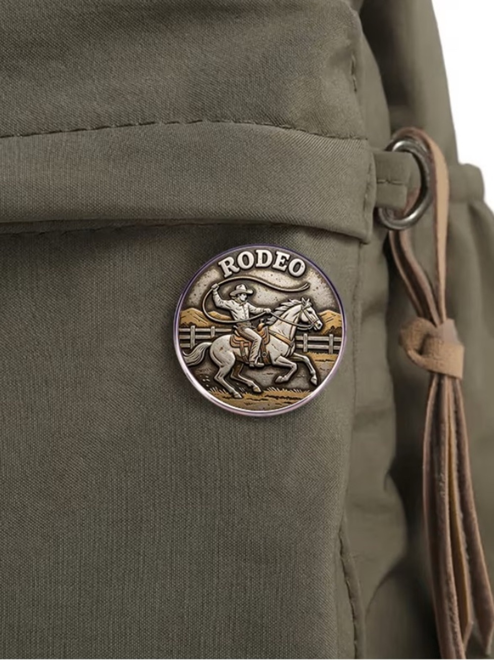 WESTERN Rodeo Roping Cowboy Enamel Pin - Picture 3 of 6